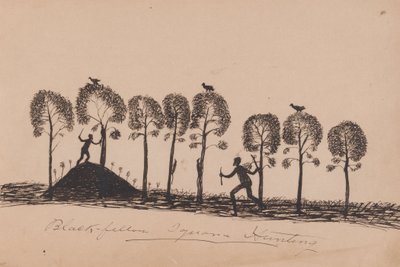 Black Fellow Iguana Hunting by Tommy McRae